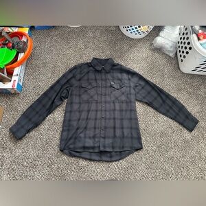 Dixxon Men’s Flannel THE GRAYSCALE Long Sleeve Pearl Snap Button Up Sz L